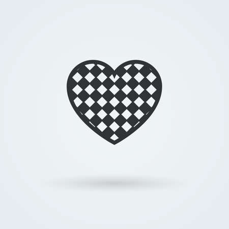 Vector Heart Icon. Single Object. Health Monoicon. Symbol for Interface. Ornamental Holiday Card.のイラスト素材