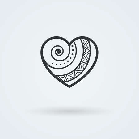 Vector Heart Icon. Single Object. Health Monoicon. Symbol for Interface. Ornamental Holiday Card.のイラスト素材