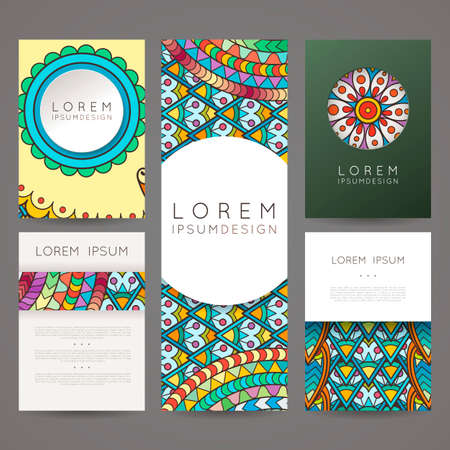 Set of vector design templates. Brochures in random colorful style. Frames and backgrounds. ...