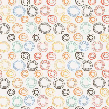 Seamless pattern with grunge circles. Endless rings.のイラスト素材