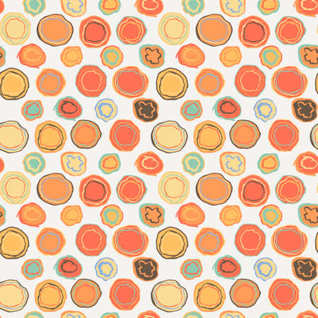 Seamless pattern with grunge circles. Endless rings.のイラスト素材