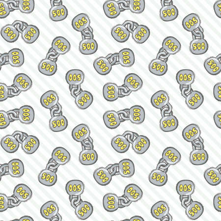 Weight vector seamless pattern. Circus bob. Doodle illistrationのイラスト素材