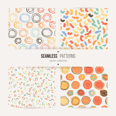 Set of abstract chaotic seamless patterns. Hipster collection.のイラスト素材