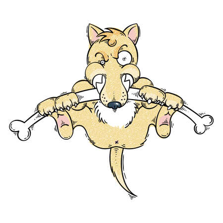 Angry dog with big bone. Symbol of 2018 New Year.のイラスト素材