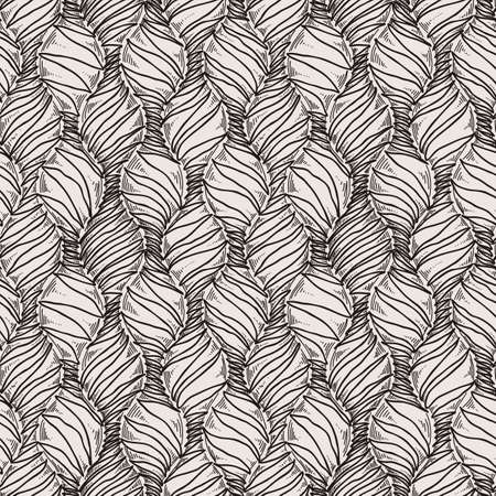 Vector doodle seamless pattern with ink brush or pen strokes. Abstract endless background.のイラスト素材