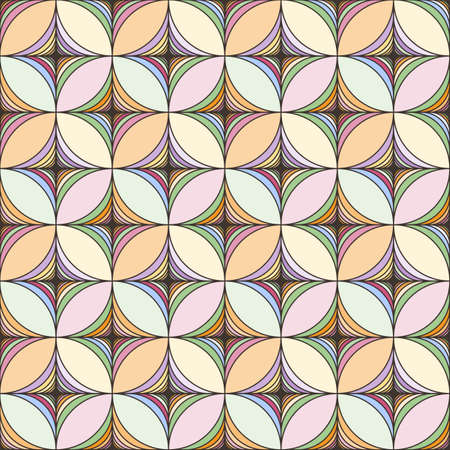 Abstract seamless stripe geometric pattern like leaves and flowers. Vector endless illustrationのイラスト素材