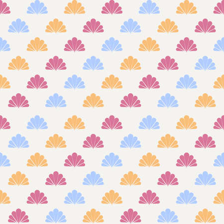 Colorful seamless flower polka pattern. Endless ornate ornamentのイラスト素材