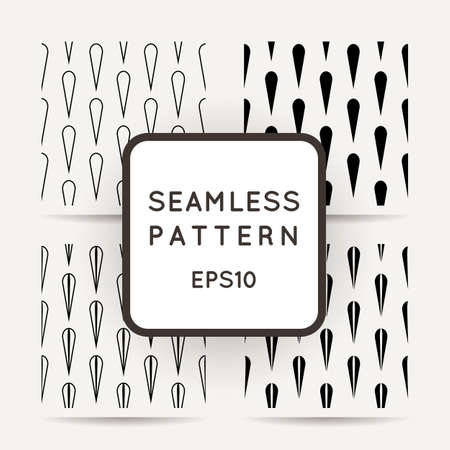 Set of seamless leaf polka patterns. Endless ornate ornamentsのイラスト素材