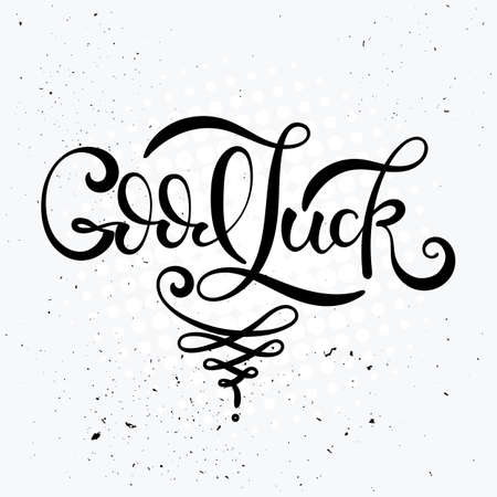 Good luck. Hand drawn lettering typography.のイラスト素材
