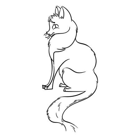 Cute fox cartoon. Vector illustrationのイラスト素材