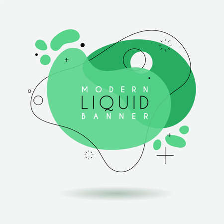 Flat geometric shape with outline in memphis design style. Vivid transparent banner in retro poster design style. Vector template for use in web or print designのイラスト素材