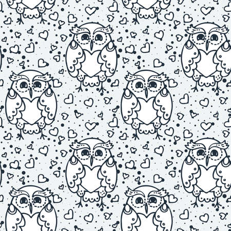 Seamless cute childish pattern with hand drawn cute animals. Creative doodle kids texture for fabric, wrapping, textile, wallpaper, prints, apparel. Vector illustrationのイラスト素材