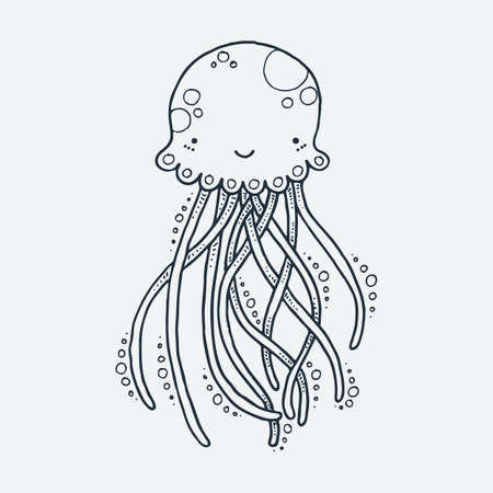 Cute cartoon animal. Vector clip art illustration for children design, cards, prints, coloring books. Grungy kawaii imageのイラスト素材