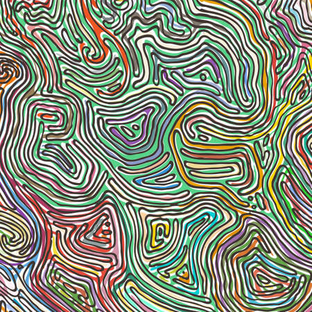 Vector color pattern, curved lines, colorful grunge background. Abstract dynamical rippled surface, illusion of movement, curvature, stone textureのイラスト素材