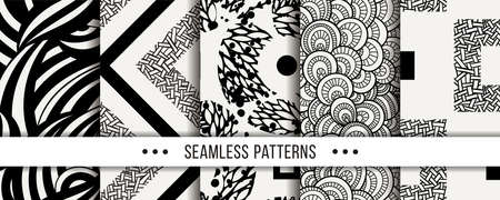 Set of Abstract Seamless Pattern. Collection of elegant patterns for all occasions. Vector...