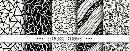Set of Abstract Seamless Pattern. Collection of elegant patterns for all occasions. Vector...