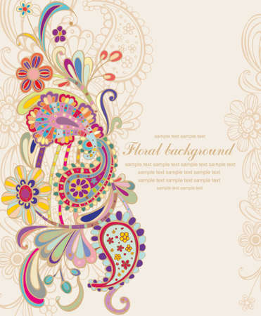 vintage floral  backgroundのイラスト素材