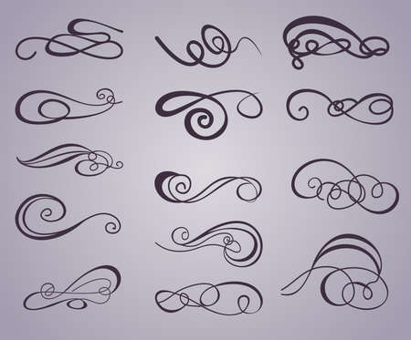 Set of calligraphic ornamentsのイラスト素材