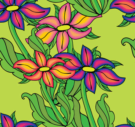 seamless floral backgroundのイラスト素材