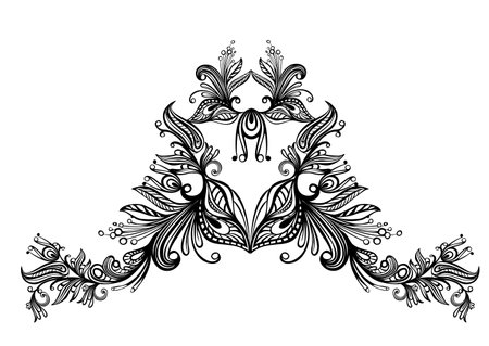 Beautiful Decorative Floral Design Element. Vector Illustration.のイラスト素材