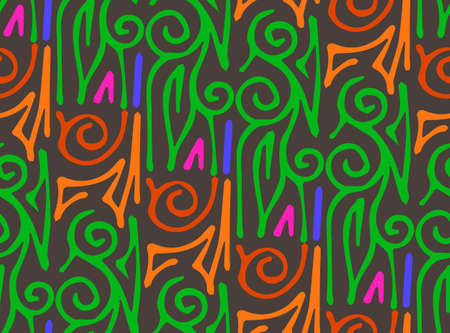 Curl geometric abstract pattern. Line handwork wallpaper.