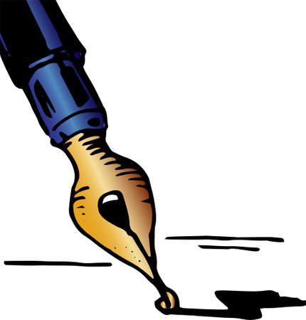 Icon black fountain ink pen vector for backgroundのイラスト素材