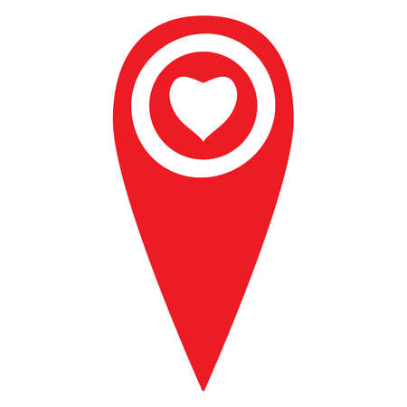 Location heart in map. Travel mark. Pin in redのイラスト素材
