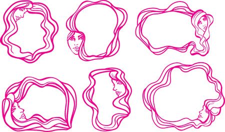 Woman borderのイラスト素材