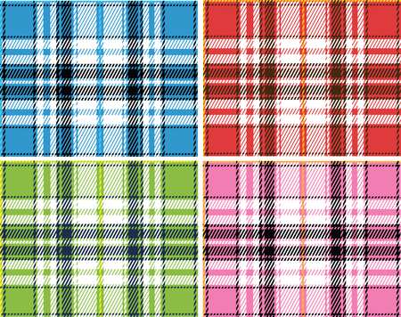 check pattern in four styleのイラスト素材