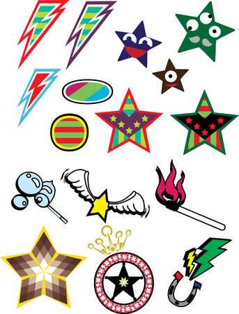 star and different symbol illustrationのイラスト素材