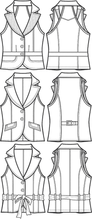 lady formal vest jacketのイラスト素材