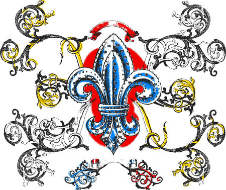 scroll ornate and royal symbol のイラスト素材