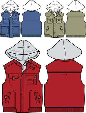 boy hoodies in 3 stylesのイラスト素材