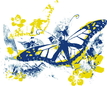 butterfly in the natureのイラスト素材