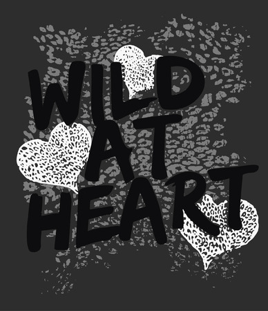 heart with animal printのイラスト素材