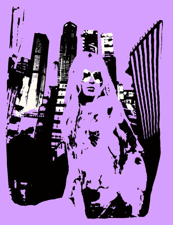 buiness woman in the cityのイラスト素材