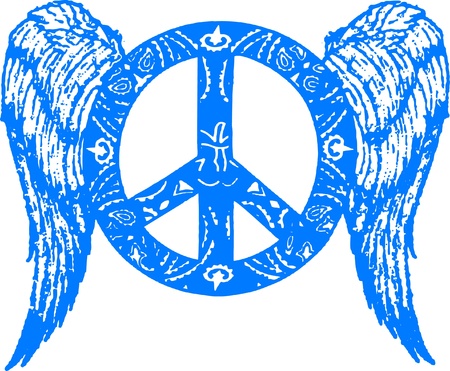 peace with wing emblemのイラスト素材