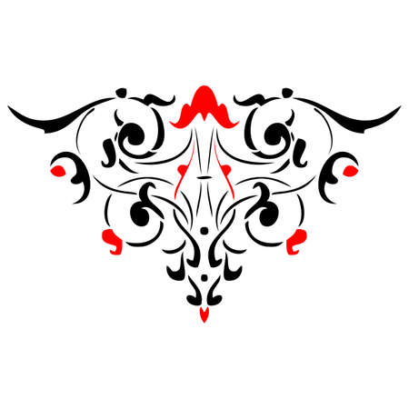 Abstract flower pattern 6  Red and Black vectorのイラスト素材