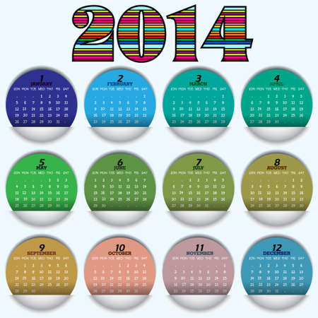 Original calendar for 2014  Vectorのイラスト素材