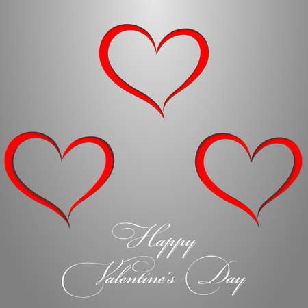 Valentines day card from gray paper  Redのイラスト素材