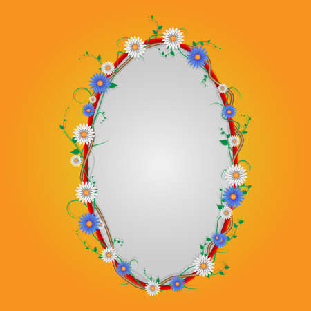 Frame of flowers and leavesのイラスト素材