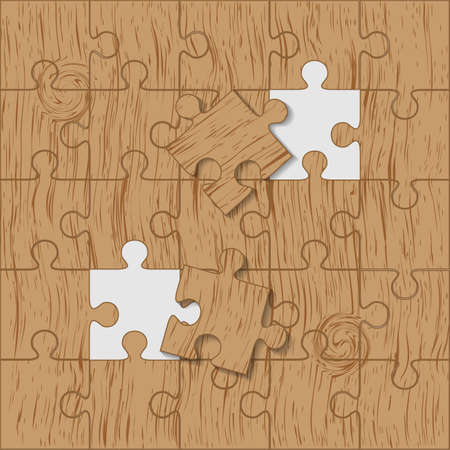Puzzle made piece of woodのイラスト素材
