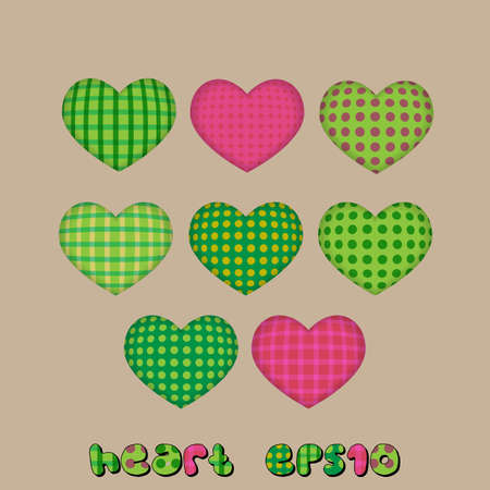 Funny Hearts from a fabric  Seamless patternのイラスト素材