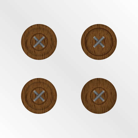 Wooden buttons isolatedのイラスト素材