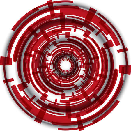 Abstract tech circle with wave on white backgroundのイラスト素材