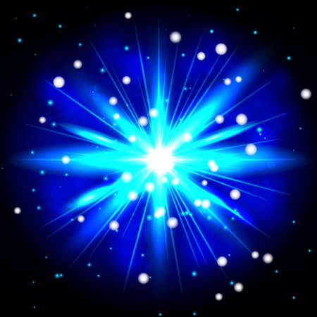An explosion on a blue backgroundのイラスト素材