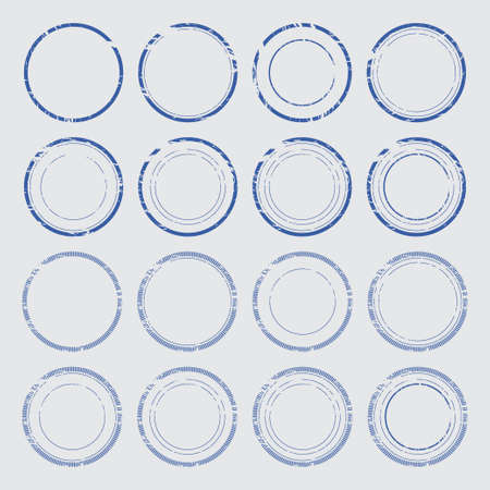 Set of empty round stampsのイラスト素材
