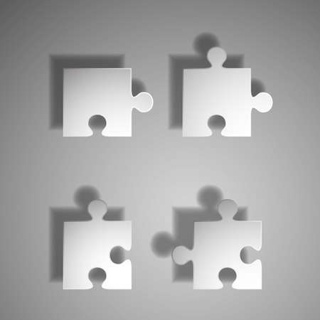 Gray piece the puzzle with shadowのイラスト素材