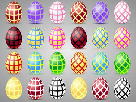 Easter eggs icons with mesh. Eggs for Easter holidaysのイラスト素材