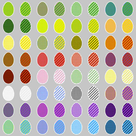 Easter eggs icons with circlesのイラスト素材